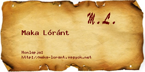 Maka Lóránt névjegykártya
