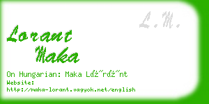 lorant maka business card